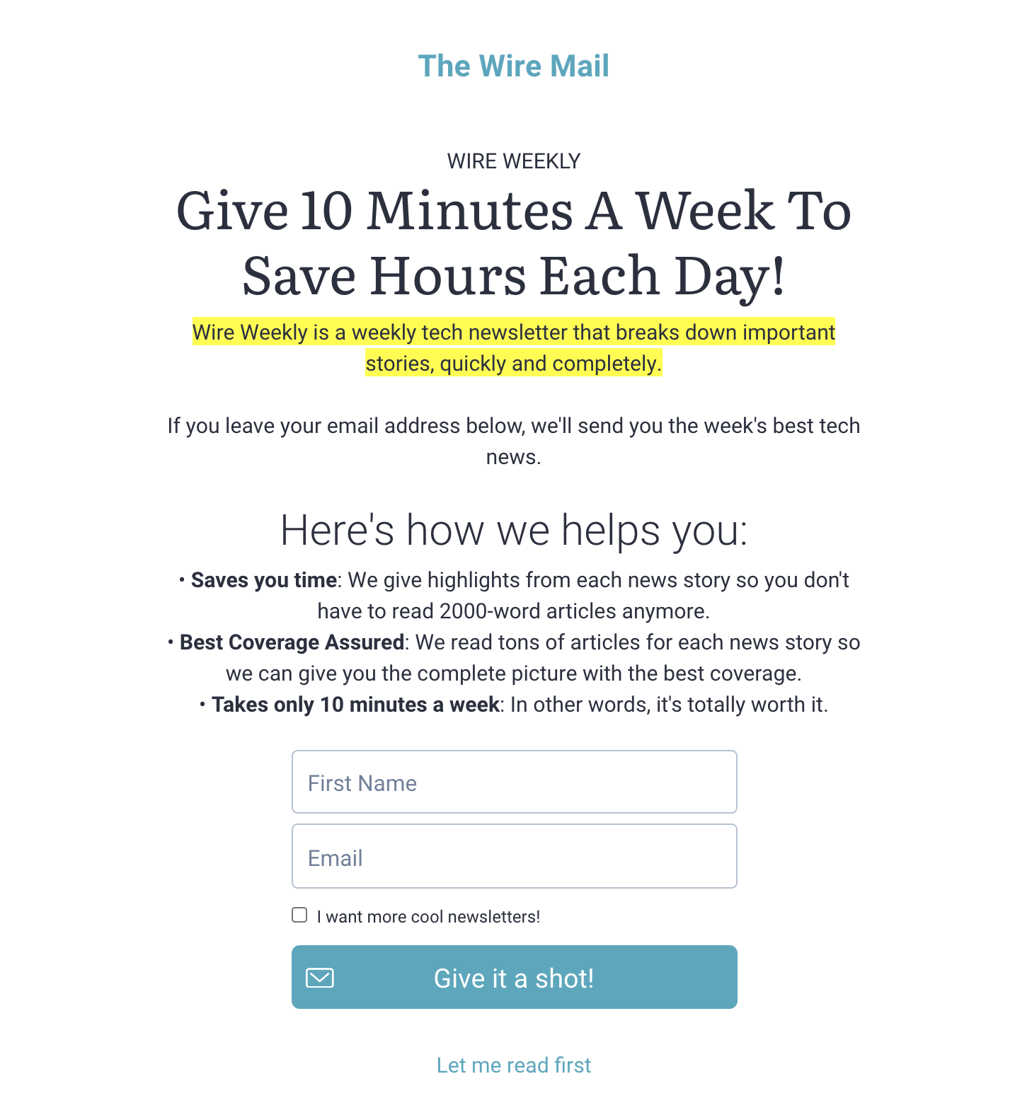 Smart page example